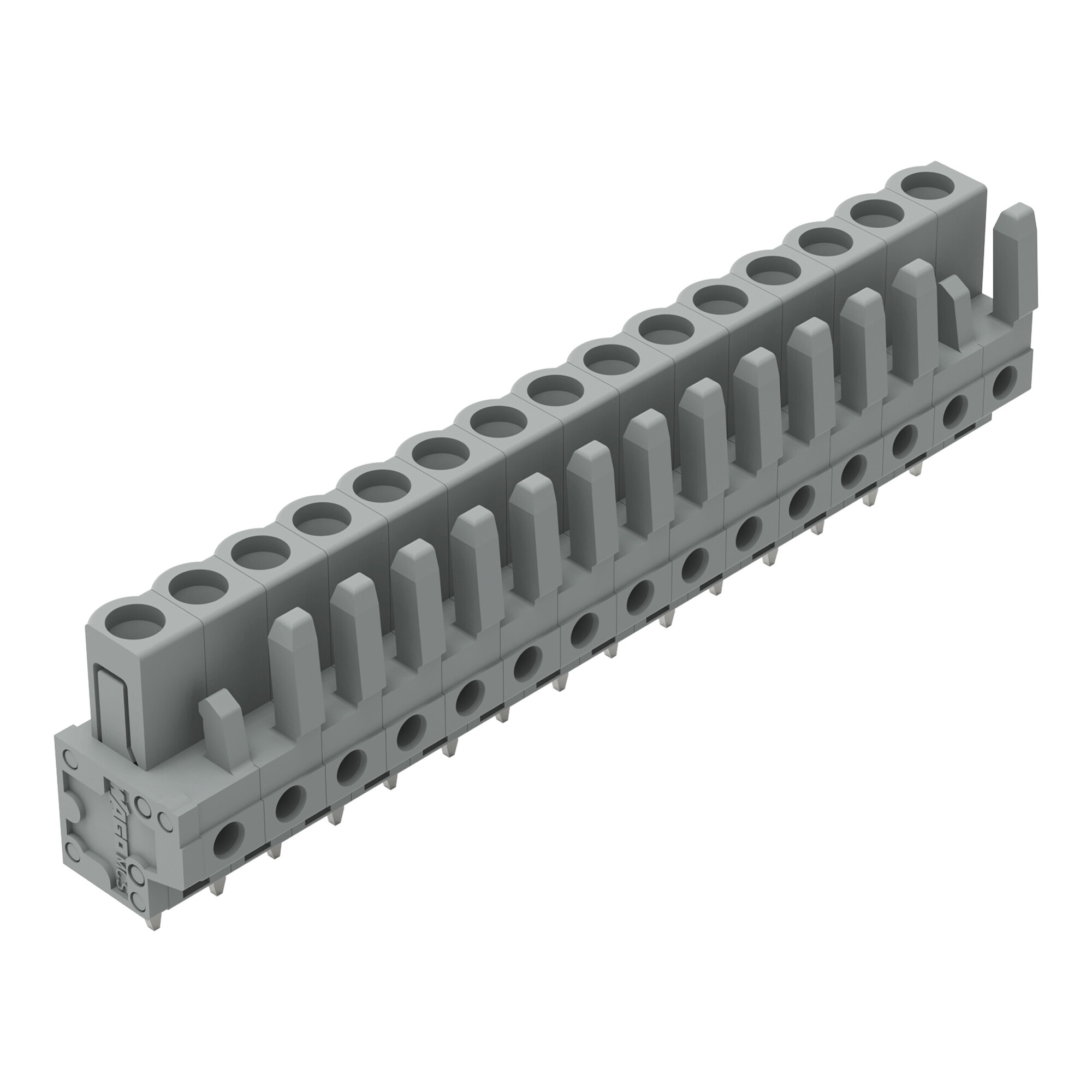 232-145 Straight THT Female Header, 630 V, 15 Positions, 0.197 in, Polyamide