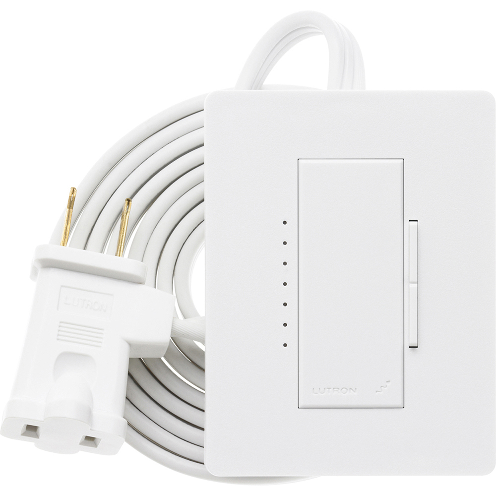 RRD-3LD-SW RadioRA 2 Plug-In Table Lamp Dimmer for RA2 Select or RA3 Systems, 300W Incandescent/Halogen/MLV, 120V, Snow