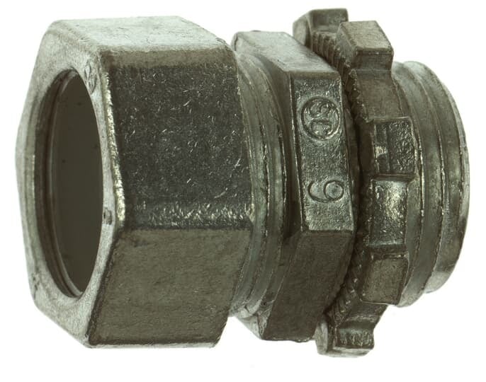 TC-213-SC Steel City Non-Insulated Compression Connector, 1 in Trade, For Use With EMT Conduits, Die Cast Zinc, Electro-Zinc Plated