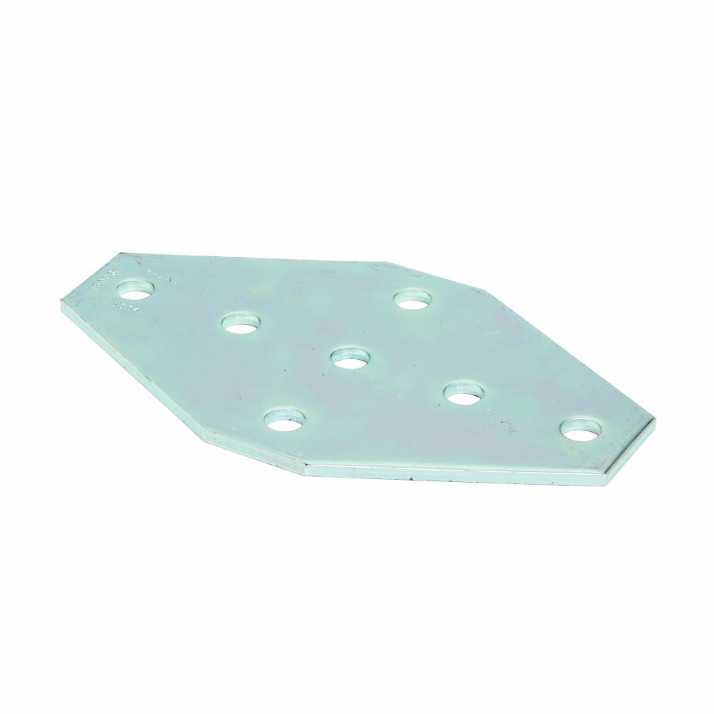 B334ZN Flat Cross Gusset Plate, 7 Holes, 9-1/8 in L x 5-3/8 in W x 1/4 in THK, Strip Steel