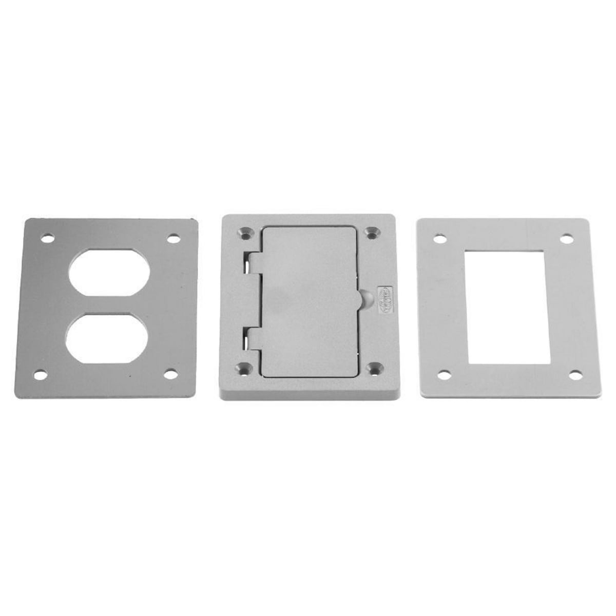PFBR826GYA Decorator Flush Style Molded Non-Metallic Standard Cover and Flange With Duplex and Style Line Decorator Inserts, 4.15 in L x 2.97 in W x 0.24 in D, PVC