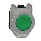 Harmony XB4, Push button flush mounted, metal, green, 30, spring return, unmarked, 1 NO