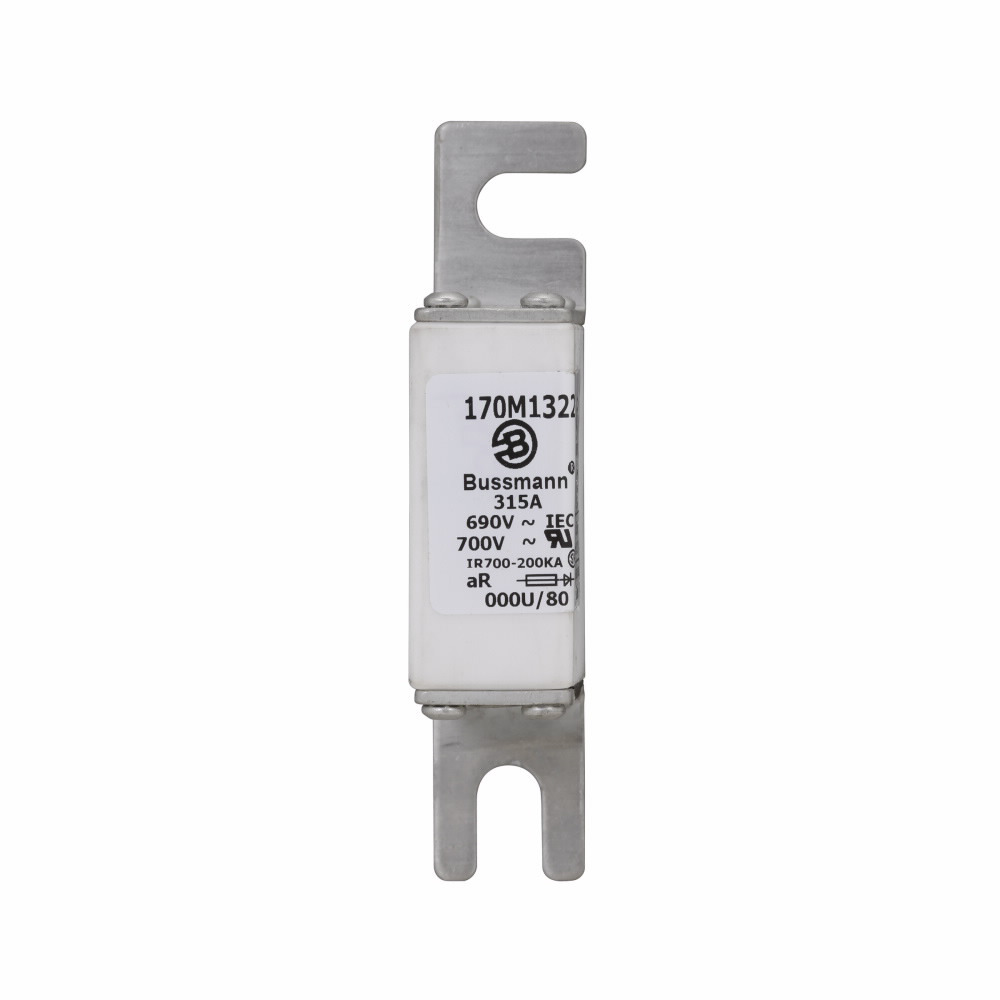 170M1322 Type U/80 High Speed Fuse, 315 A, 690 V AC, 200 kA Interrupt, Class: aR, Square Body