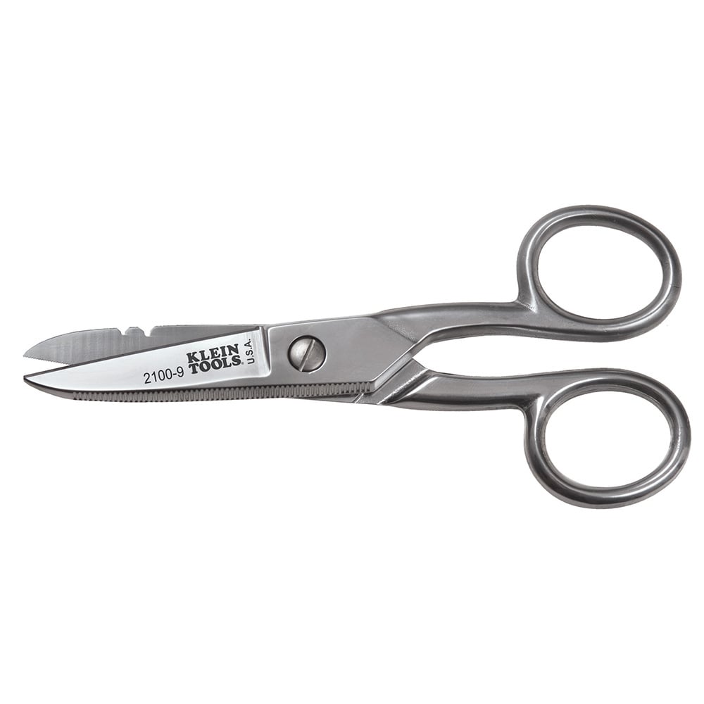 2100-9 Cable Splicer Snip, 1-7/8 in L of Cut, 5-1/4 in OAL, Pointed Tip, Serrated Edge, Stainless Steel Blade, Steel Handle, Right Hand