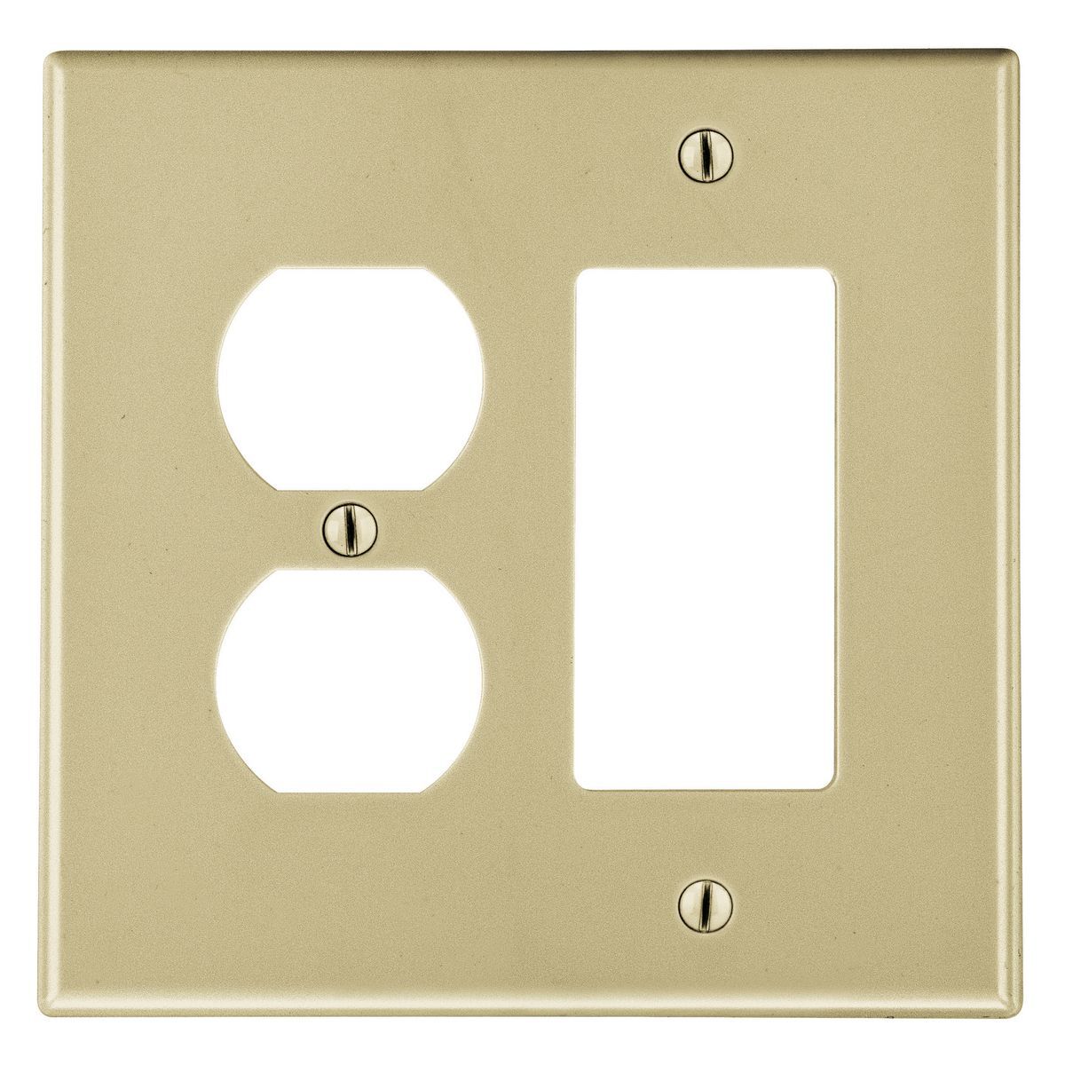P826I Non-Metallic Standard Wall Plate, 2 Gangs, 4.69 in W x 4.63 in H, Polycarbonate Thermoplastic, Ivory