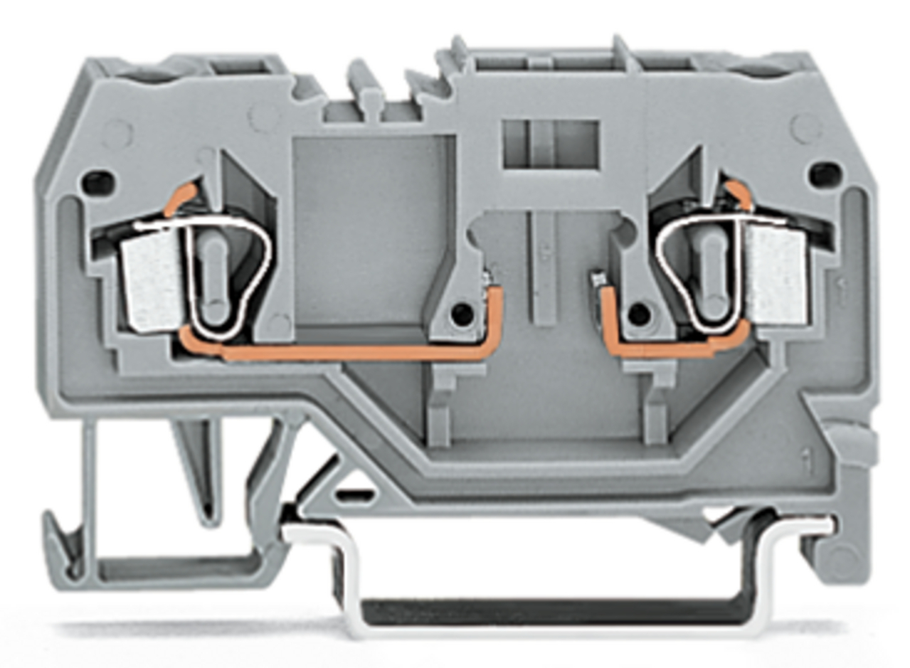280-916 Operating Tool Conductor Terminal Block, 400 V, 28 to 12 AWG Wire, 2 Poles, DIN Rail Mount