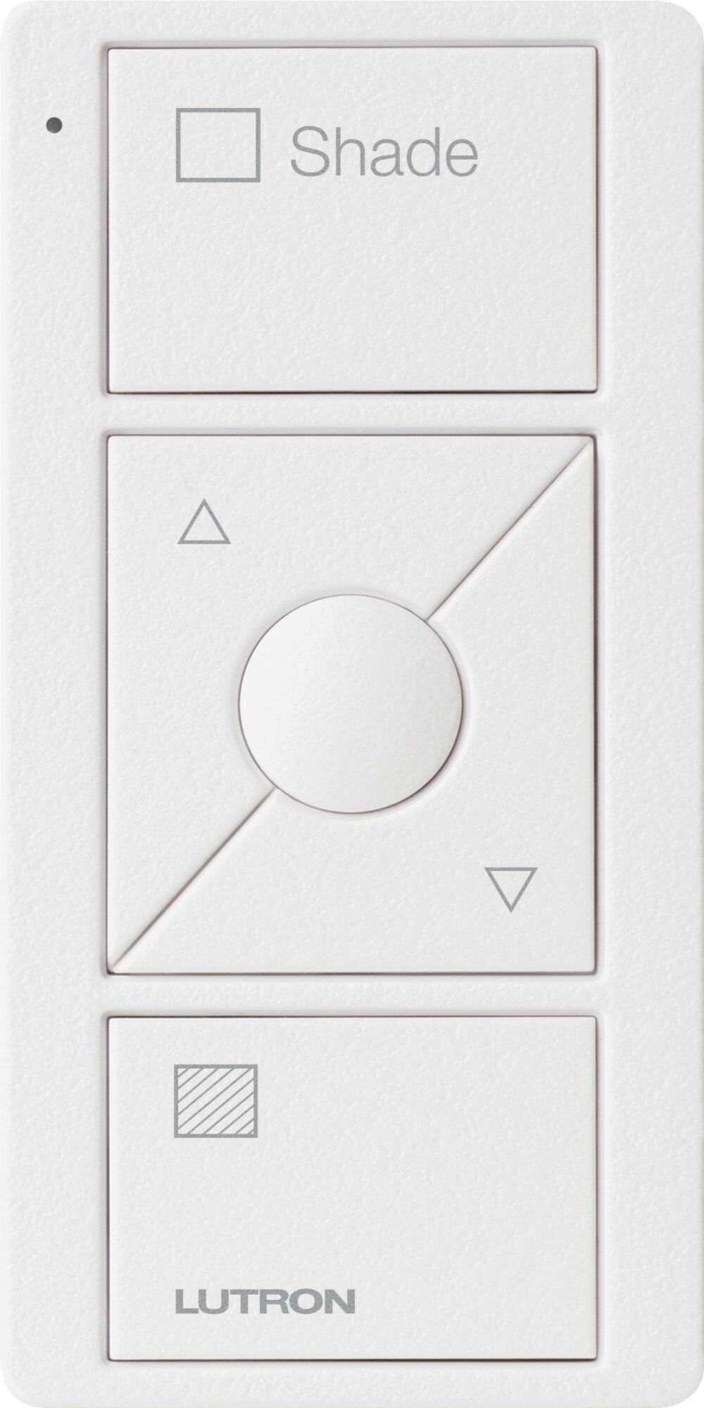 PJ2-3BRL-TSW-S02 Original 3-Button Pico Smart Remote with Raise/Lower and Preset with Shade Icons and Shade Text, Snow