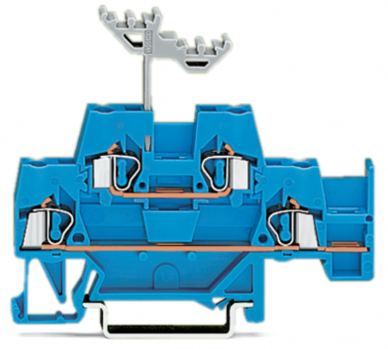 280-530 Operating Tool Deck Terminal Block, 500 V, 20 A, 28 to 12 AWG Wire, 2 Poles, DIN Rail Mount