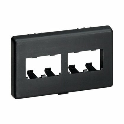 CFFPHM4BL Mini-Com PanNet Flat Space Modular Furniture Faceplate, 1 Gangs, 4 Ports, Mini-Com Module, Snap-Fit Mount, ABS
