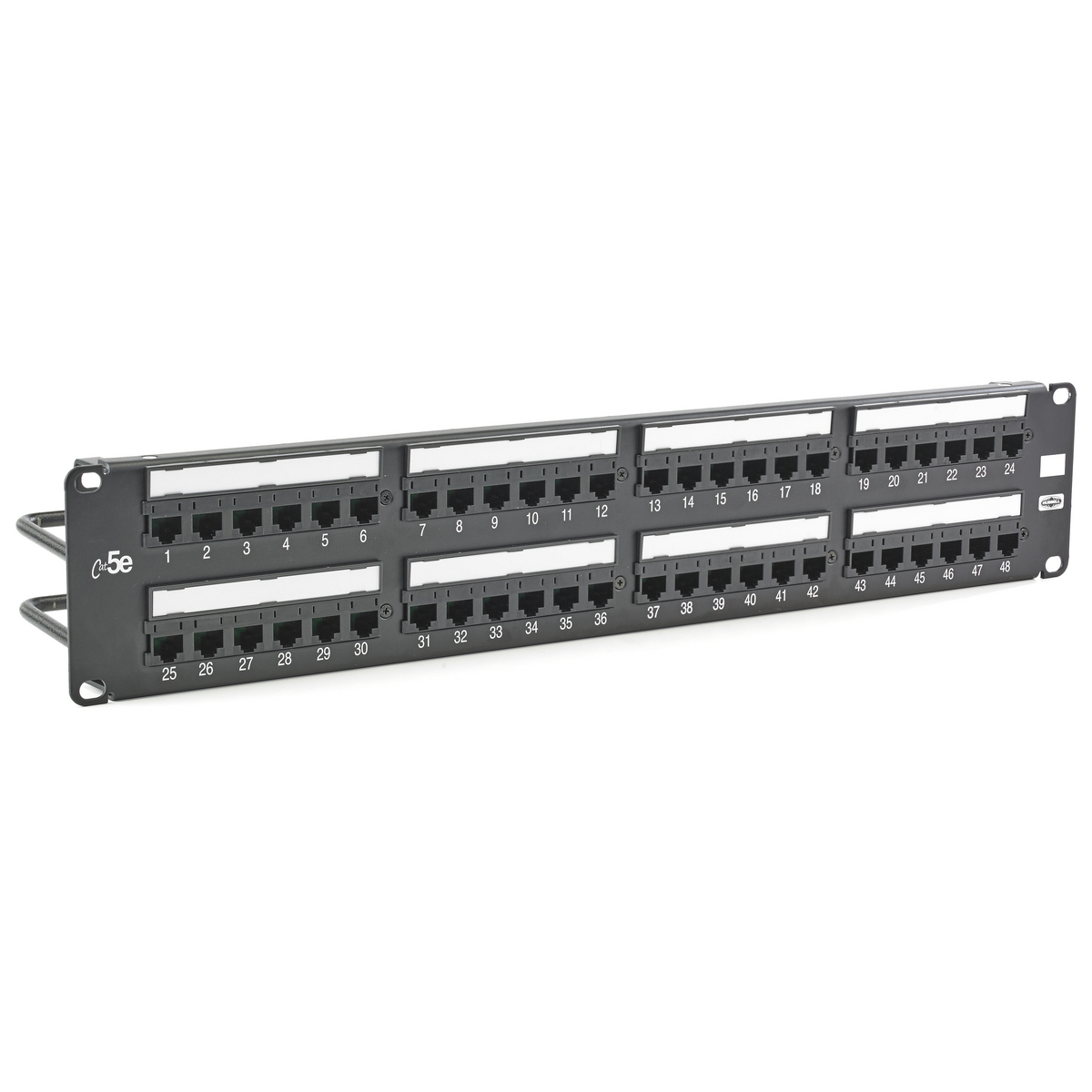 HP5E48E 1U Economy Version Flat Standard Universal Patch Panel With RJ45 Connector, 48 Ports, Cat 5e, Steel