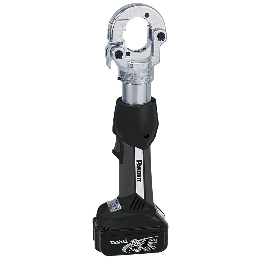 CT-3001/ST BlackFin Battery Powered Hydraulic Die Type Crimping Tool Kit, 8 AWG to 600 kcmil Copper, 6 AWG to 350 kcmil Aluminum Crimping, 60 kN Crimping, 120 VAC, Li-Ion Battery, 16.8 in OAL