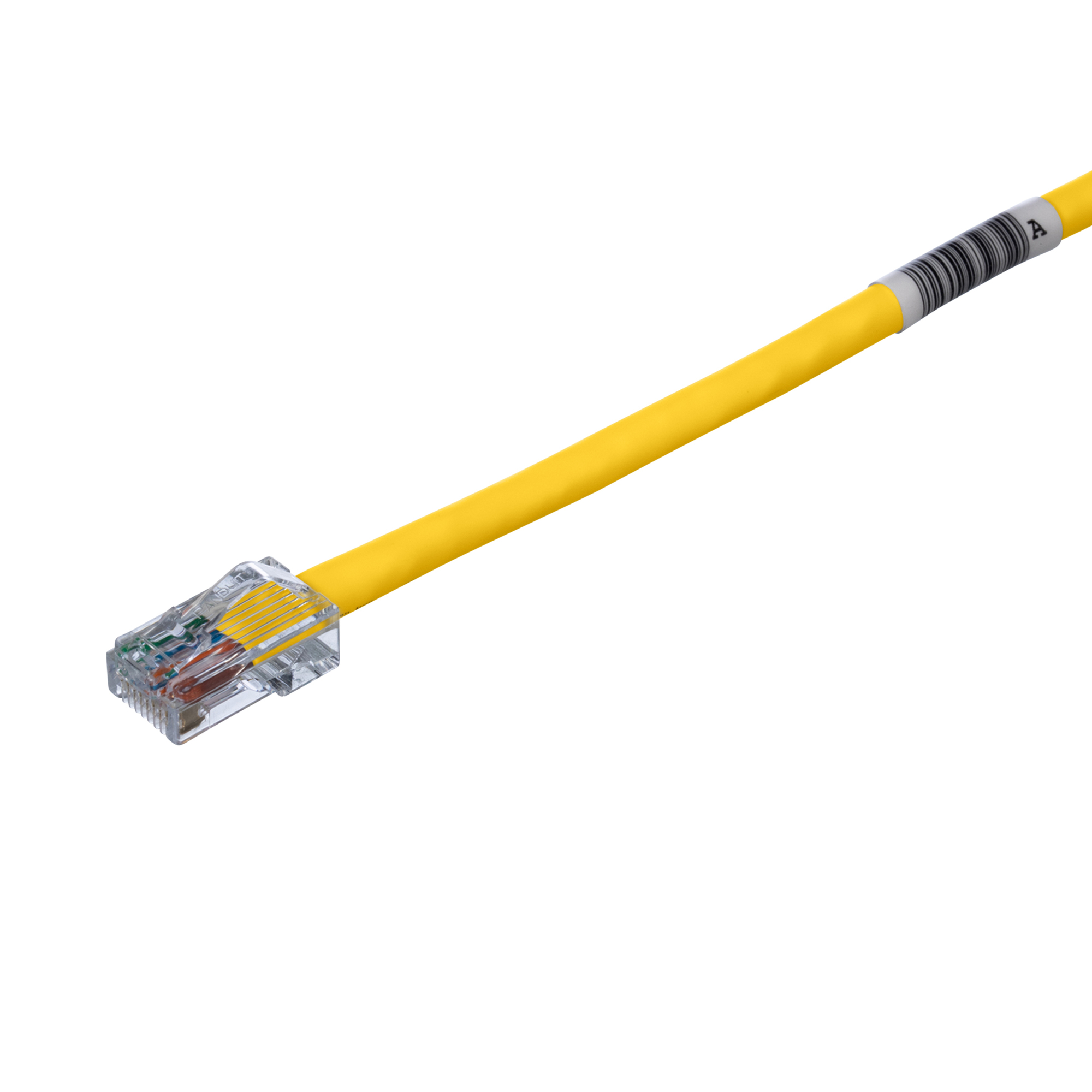 UTPCH6YLY PanNet TX5e U/UTP Patch Cord, Cat 5e, 24 AWG Stranded Copper Conductor, RJ45 Modular Plug Connector, 6 ft L Cord