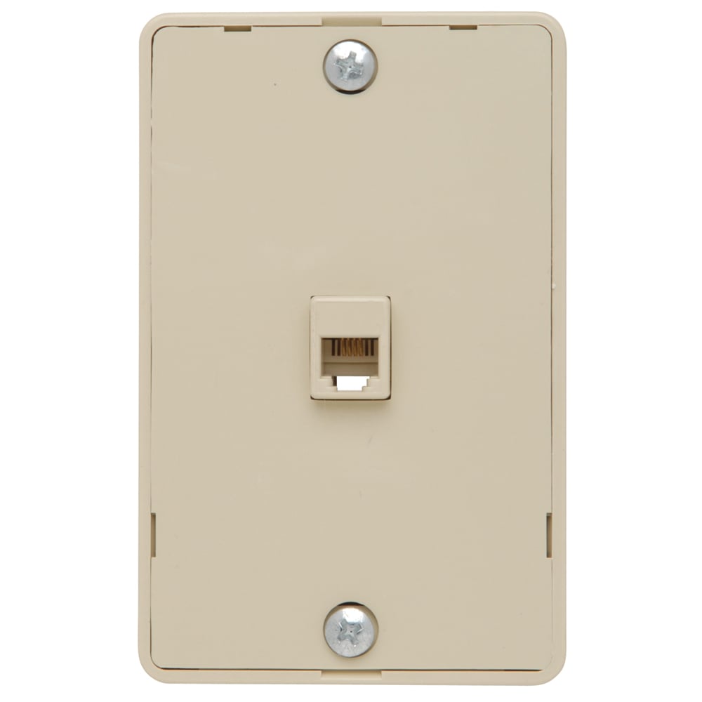 WMTE14-I WMTE14 Standard Vertical Telephone Jack, 1 Gangs, 6 in L x 3 in W, Thermoplastic, Box Mount