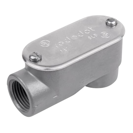 DASLB-1 Red Dot D-Pak Type SLB Service Entrance Conduit Body With Cover, Gasket, 1/2 in Hub, 2 cu-in Capacity, Die Cast Aluminum