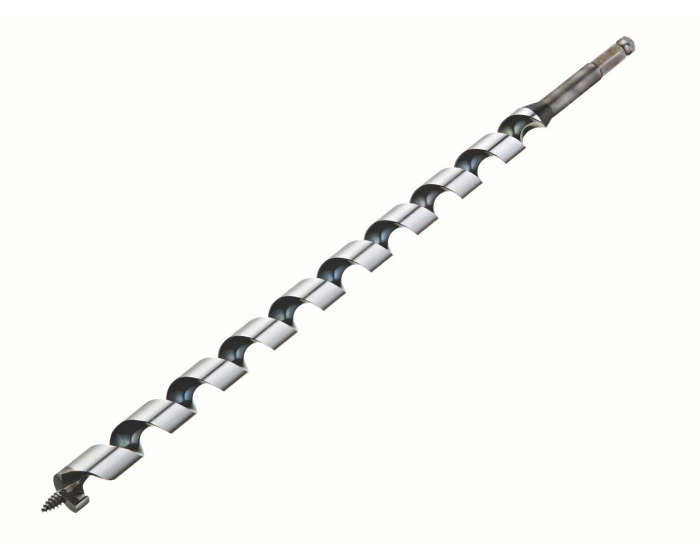 35-728 Heavy Duty Long Ship Auger Bit, 13/16 in Dia, 18 in OAL, 15 in L Helical Flute, 7/16 in Shank