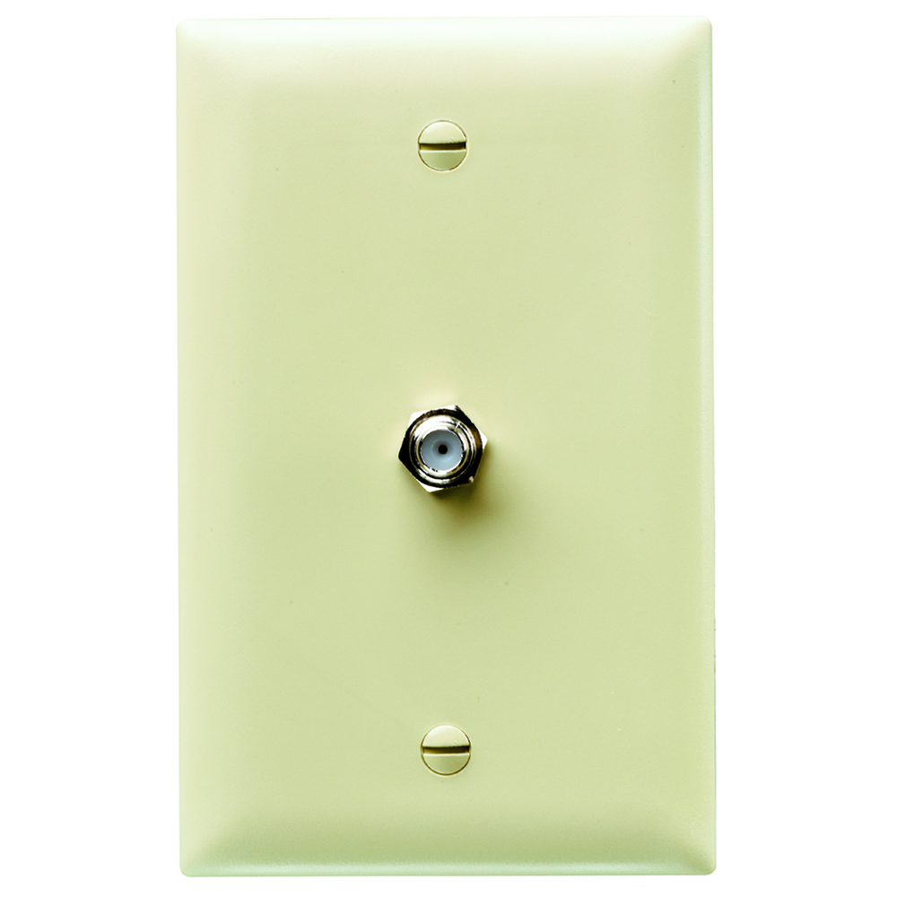 TPCATV-I Standard Phone Wallplate, 1 Gangs, 4.7 in L, Thermoplastic, Box Mount