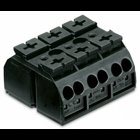 4-conductor chassis-mount terminal strip; 3-pole; without ground contact; 4 mm²; 4,00 mm²; black