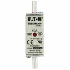 Eaton Bussmann series low voltage NH Fuse, Live gripping lug, 690V, 40A, 120 kAIC, Combination fuse status indicator, fuse, Blade end connection, Class C gL/gG, Square-body with knife blade contact, Ceramic body