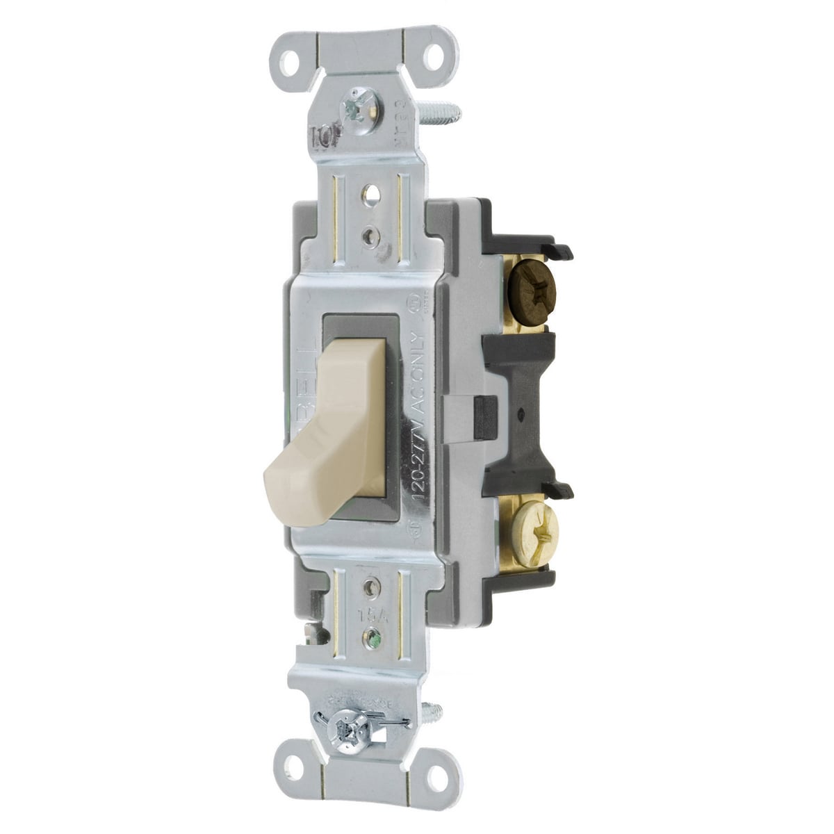 CSB315LA 3-Way 2-Position Specification/Commercial Grade Standard Toggle Switch, 120 to 277 V AC, 15 A, 4155 W Power Rating, 2-Position Contact