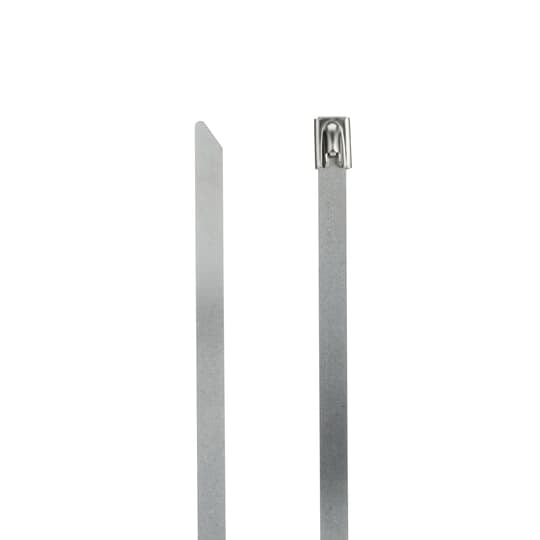 LS-7.9-360A Ty-Rap Uncoated Cable Tie, 14.2 in L x 0.305 in W x 0.01 in THK, 304 Stainless Steel, Metallic Gray