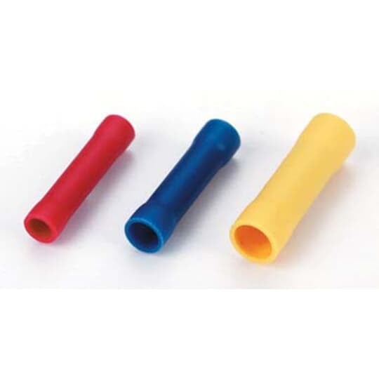 KV14-BS-M Spec-Kon Butt Splice, 16 to 14 AWG Conductor, 0.986 in L, Brazed Seam/Expanded Entry/Internal Serration Barrel, Copper, Blue