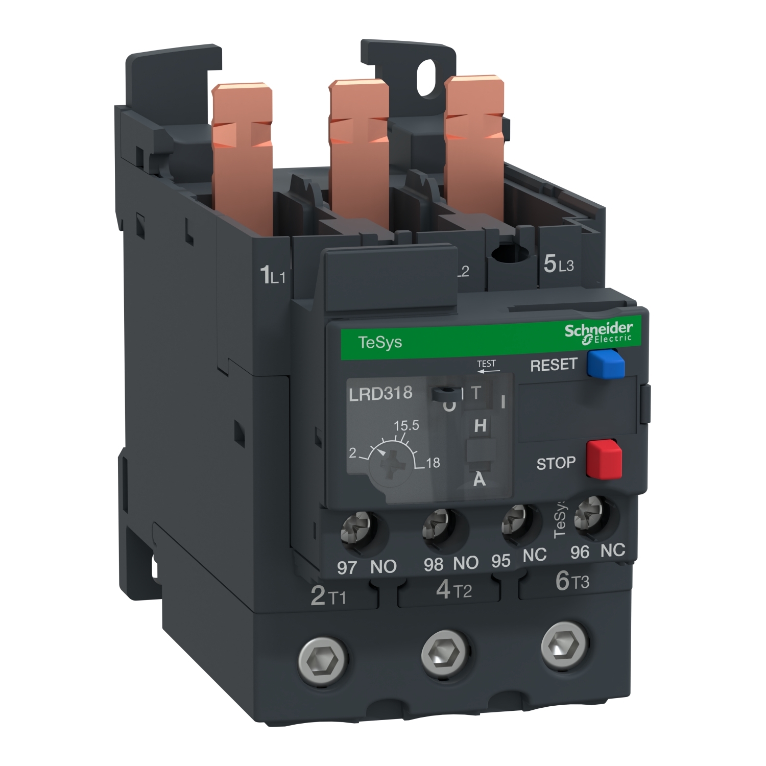 LRD318 TeSys Bi-Metallic Differential Thermal Overload Relay With Everlink Power Terminal, 12 to 18 A, 690 V AC V Coil