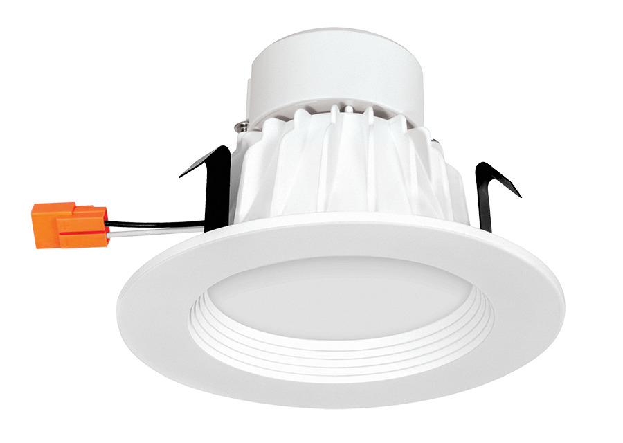 DLED4R11Y 4 in Round Standard Retrofit Downlight, 11 W Fixture, 120 V AC, Die Cast Aluminum Housing