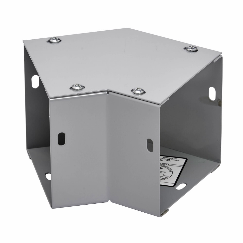 wireway elbow fitting, Lay-in, 6" X 6", 90? elbow, side opening, NEMA 1, Galvanized steel
