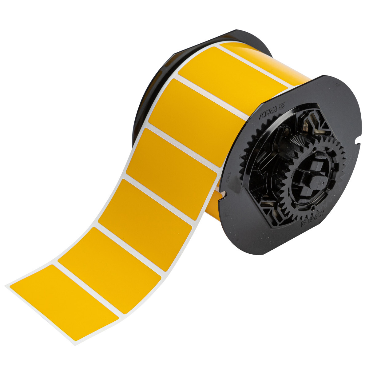 B33-7-8591-YL B33 Die-cut Polyester Labels, 1.25 in L x 2.75 in W, Yellow, Polyester