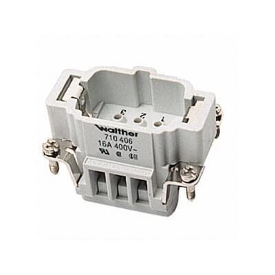 MS206B Pos-E-Kon B Series Standard Terminal Insert, 6 Positions, 20 to 14 AWG Wire, Male Screw Connection, Glass Filled Thermoplastic