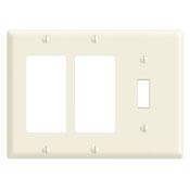 80431 Decora Standard Size Combination Wall Plate, 3 Gangs, 6.38 in W x 4.5 in H, Thermoset, Brown