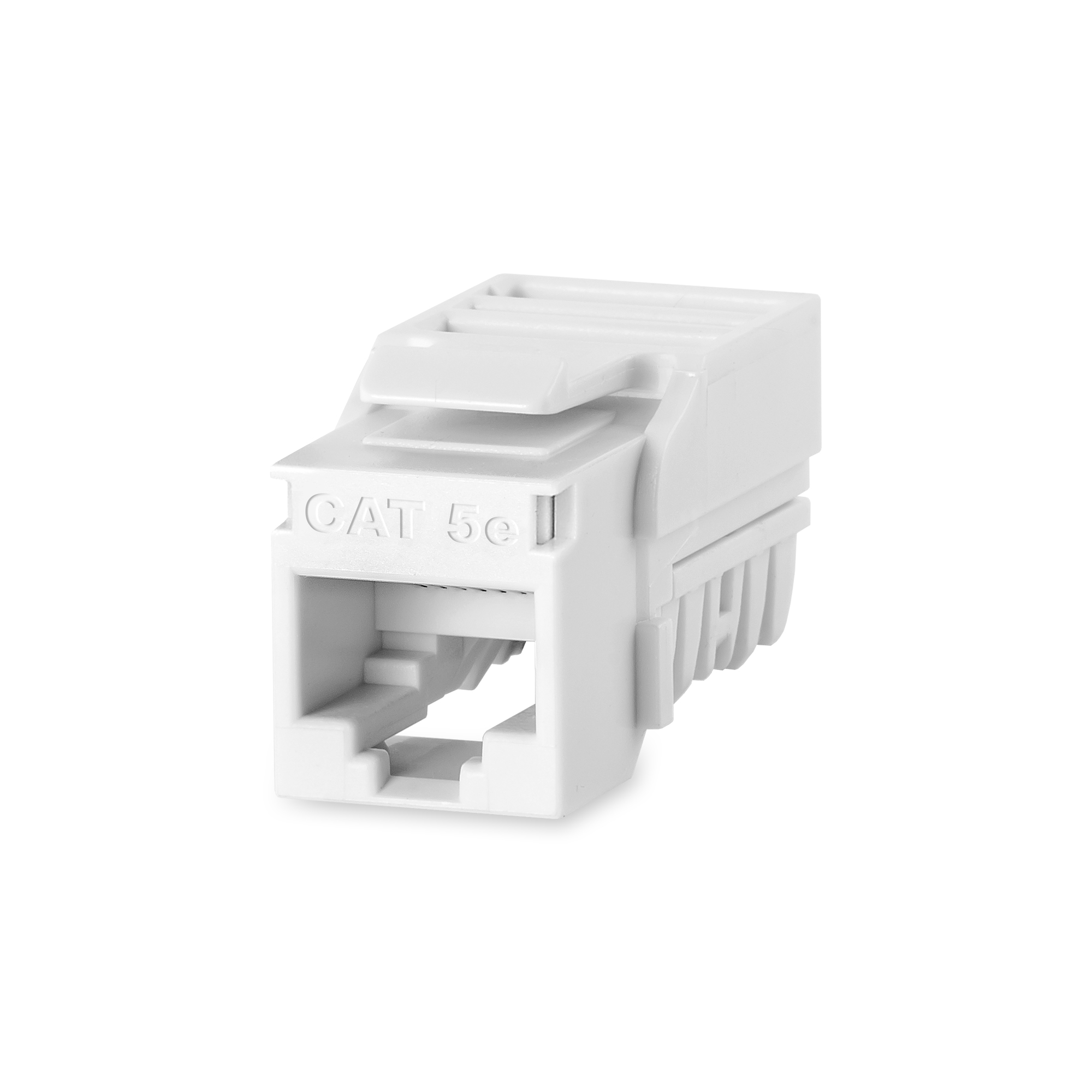 Cat 5e EC-Series Unscreened Keystone Jack, White 25-PK