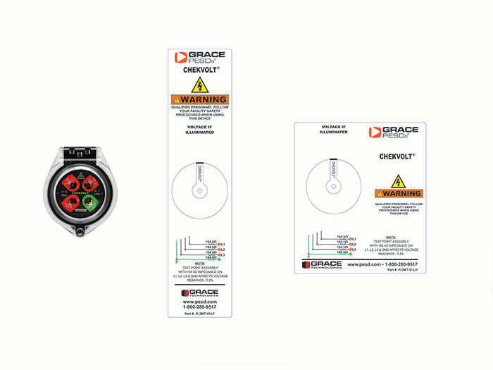 ChekVolt Solid-On, CheckVolt Devices, Clear Cap, and Two Labels