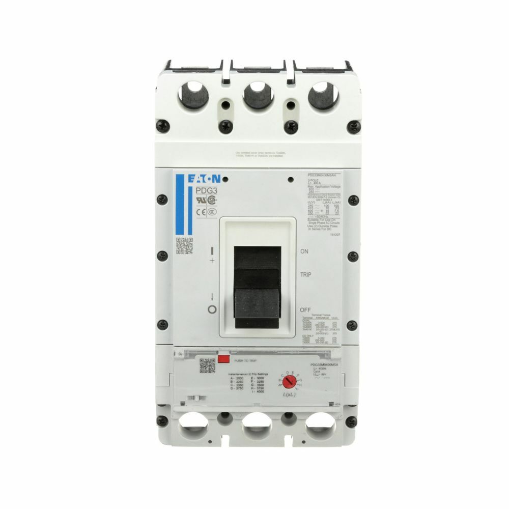 PDG33M0400MSAJ Globally Rated Circuit Protector, 600 V AC, 400 A, 65 kAIC Interrupt, 3 Poles