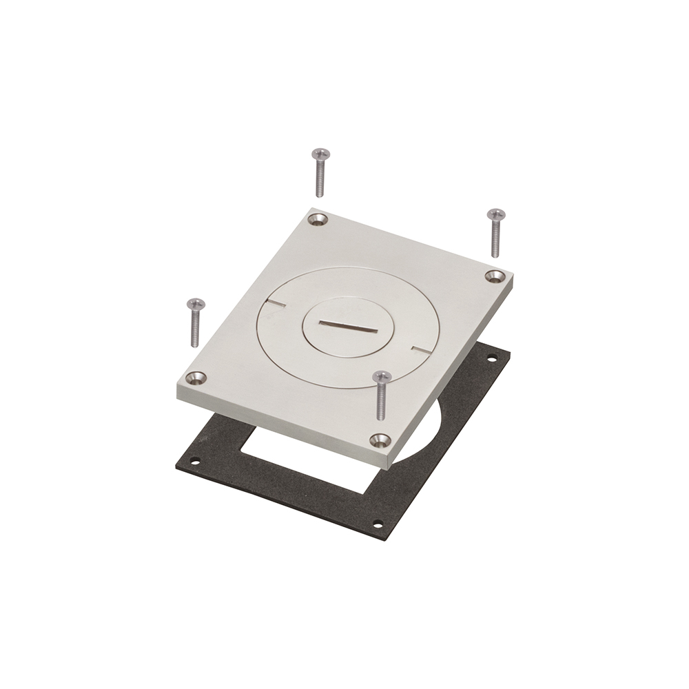 FLBC8503NL Gangable Box Cover Kit With Furniture Feed Insert, 4.26 in L x 3.26 in W, Zinc