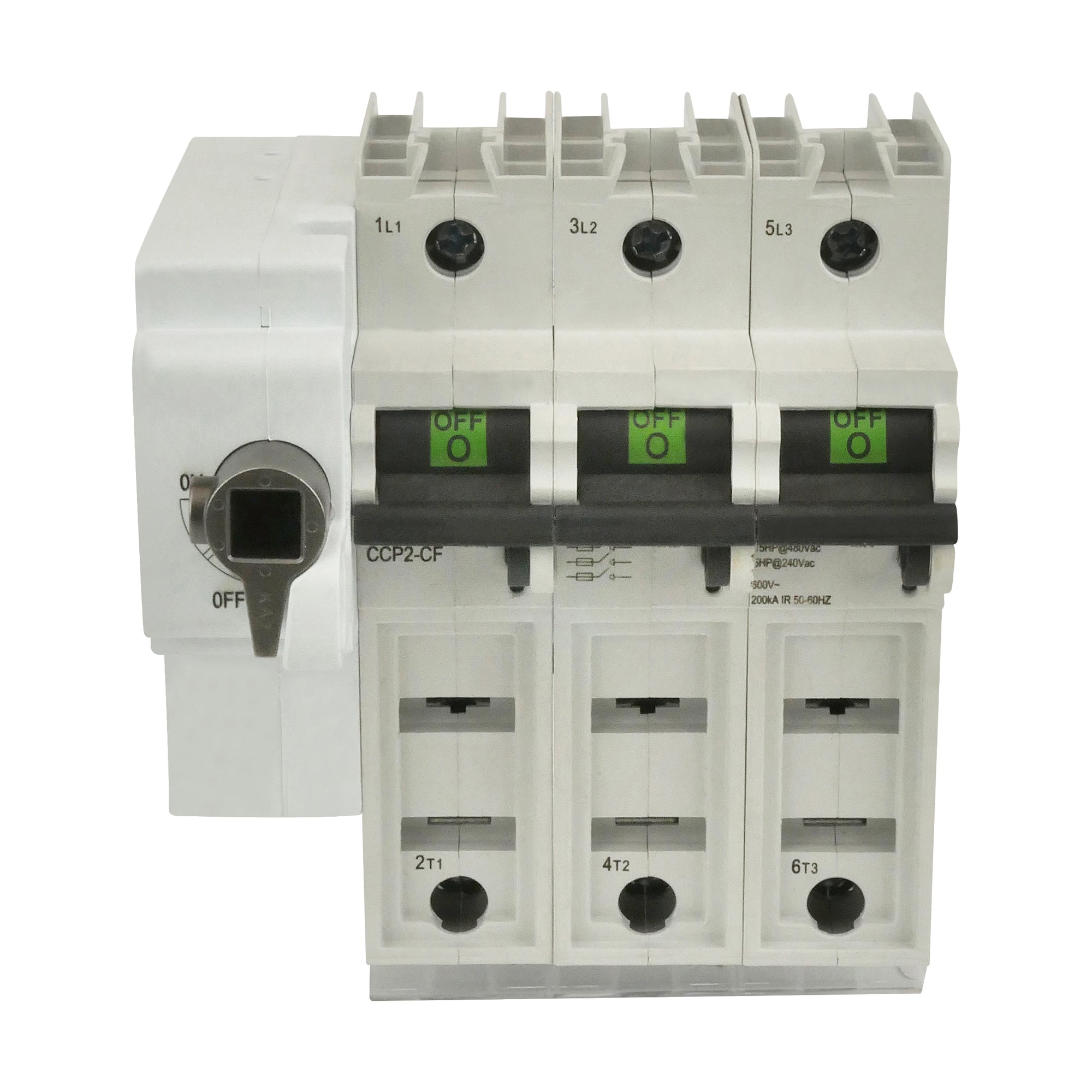 CCP2RL-3-30CF Left Front Compact Circuit Protector Disconnect Switch, 600 V AC/125 V DC, 225 A, 3 Poles, Class CF Fuse
