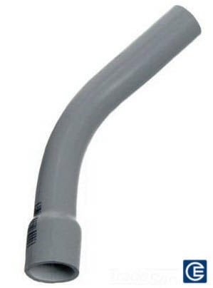 PVC Elbow with Belled End, 2-1/2 inch, 45 Degree Bend Angle, Standard Bend Radius, Schedule 40