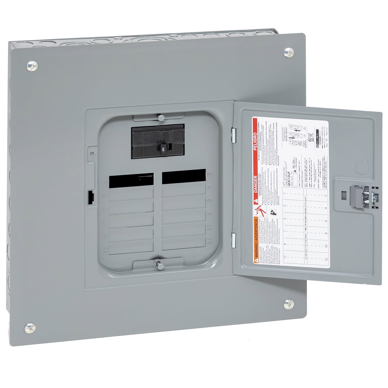 QO112M100PC 1-Phase Convertible Main Neutral Load Center, 120/240 V AC, 100 A, 1 Pole, 22 kA Interrupt
