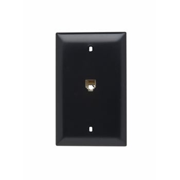 TPTE1-BK 1-Gang Modular Jack With Wallplate, Wall Mount