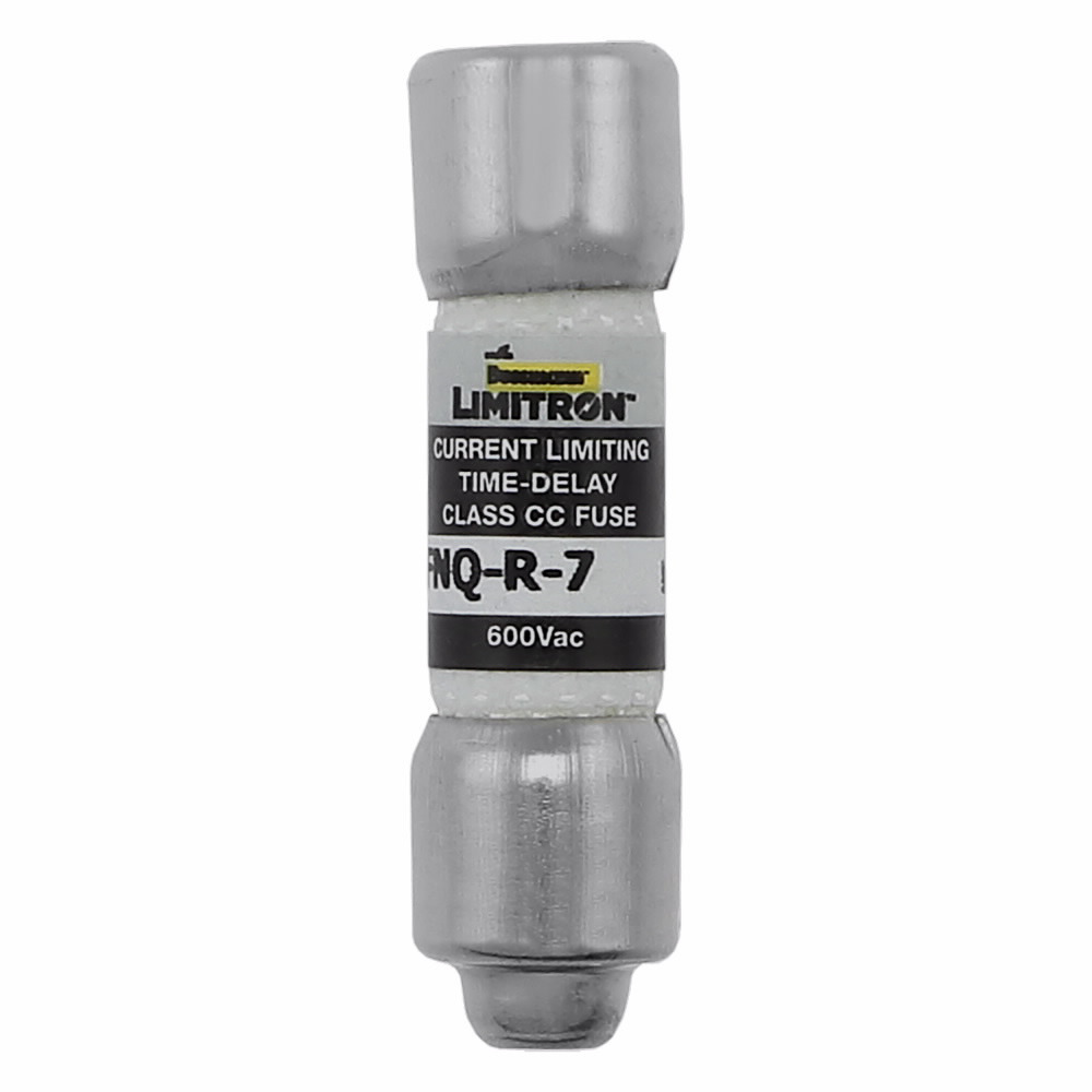 FNQ-R-7 CC-Tron Current Limiting Time Delay Fuse, 7 A, 600 V, 200 kAIC Interrupt, CC Class, Cylindrical Body