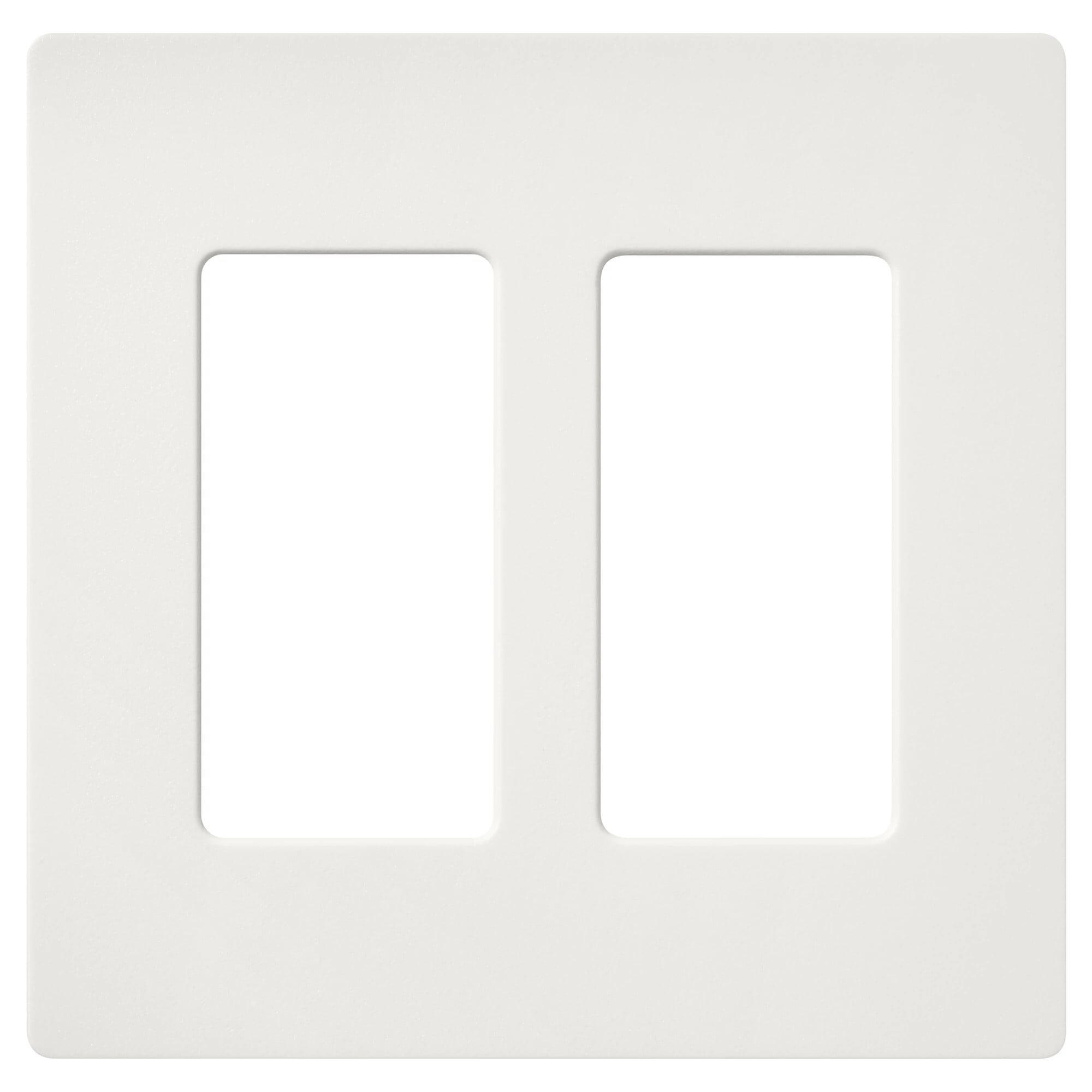SC-2-RW Claro Wall Plate for Decorator-Style Dimmers, Switches, and Outlets, 2 Gang, Satin, Architectural White