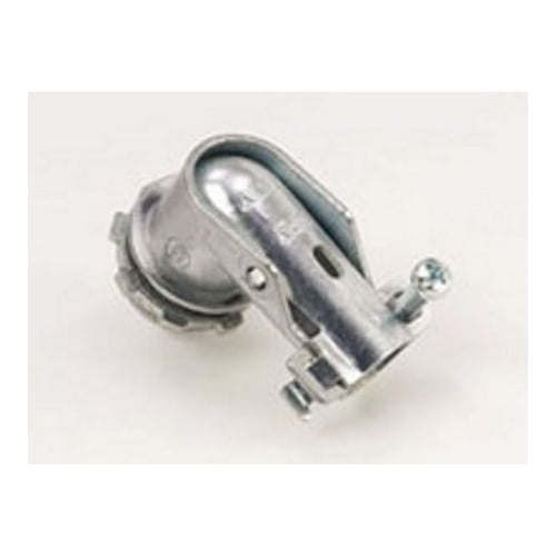851-DC2 Bridgeport Conduit Connector With Steel Cover, 1/2 in Trade, For Use With 1/2 in Flexible Metal Conduit, Die Cast Zinc, Ball Burnished/Mirror Smooth