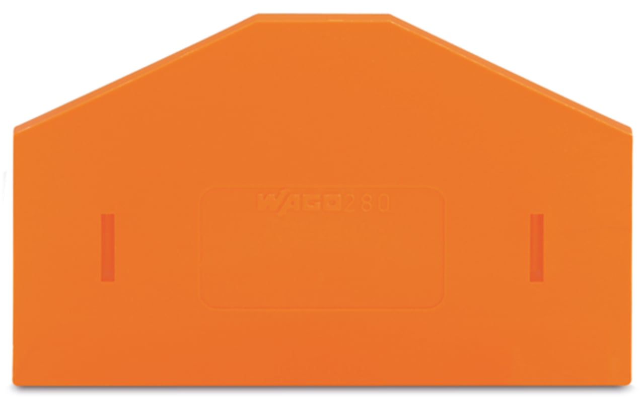 280-318 280 Oversized Separator Plate, For Use With Rail Mounted Terminal Block, Polyamide (PA66), Orange