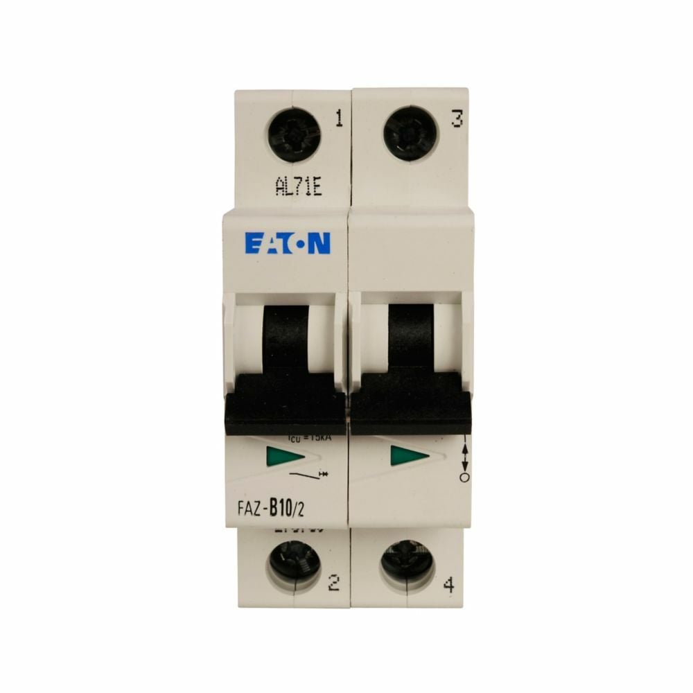 FAZ-D2/2-NA-L FAZ-NA Miniature Circuit Breaker, 240 V AC, 2 A, 10, 15 kA Interrupt, 2 Poles, Thermal Magnetic Trip