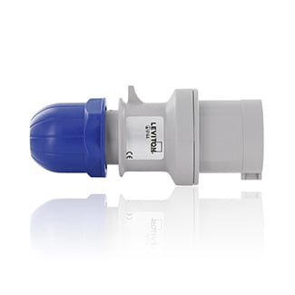 S216-P6 Series I International Configuration Splashproof Pin and Sleeve Plug, 200 to 250 V AC, 16 A, 2 Poles, 3 Wires, Blue