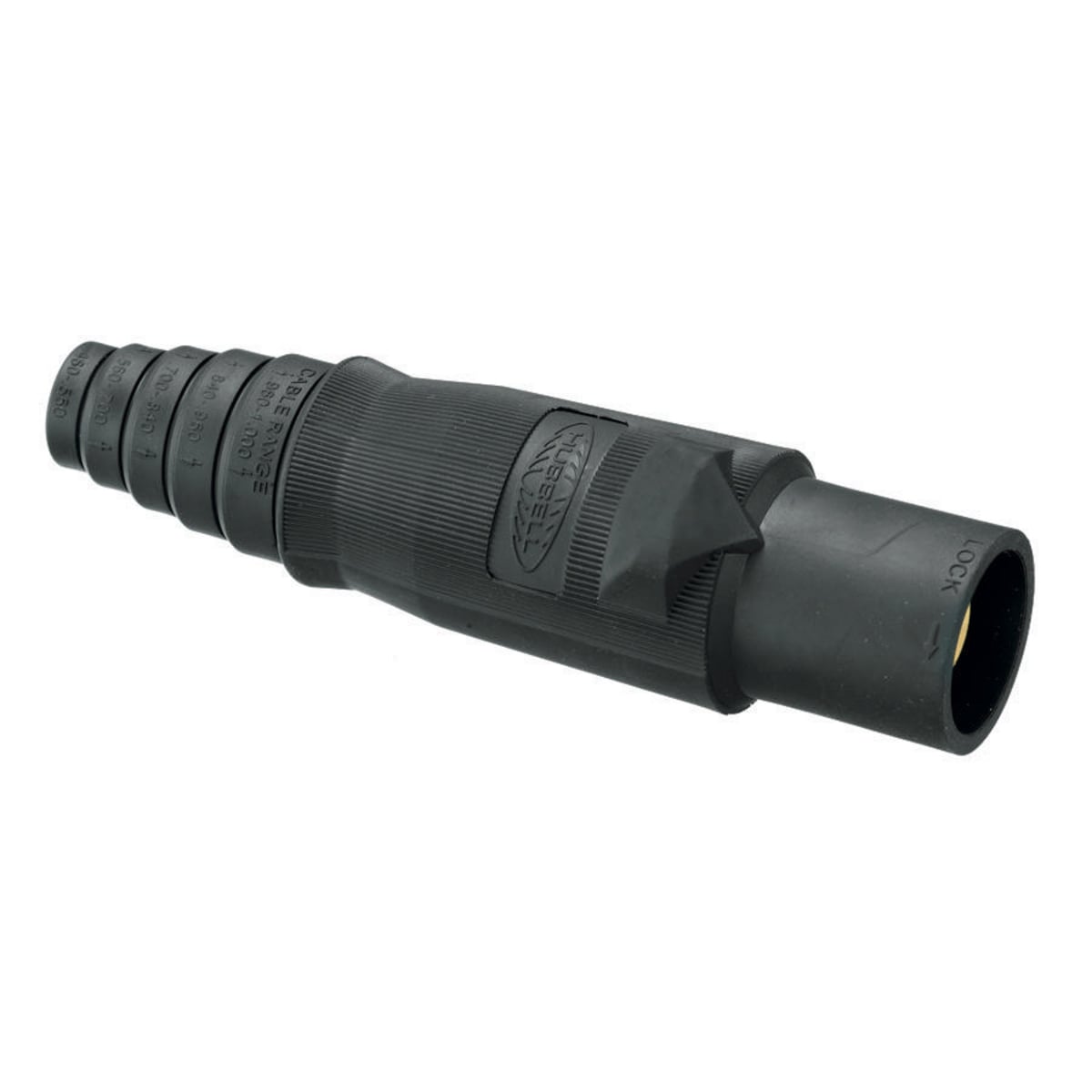 HBLMBBK 16 Series 1-Phase 1-Pole Heavy Duty Male Pre-Wired Standard Cord Mount Plug Body, For Use With Male Plug, Screw Terminal