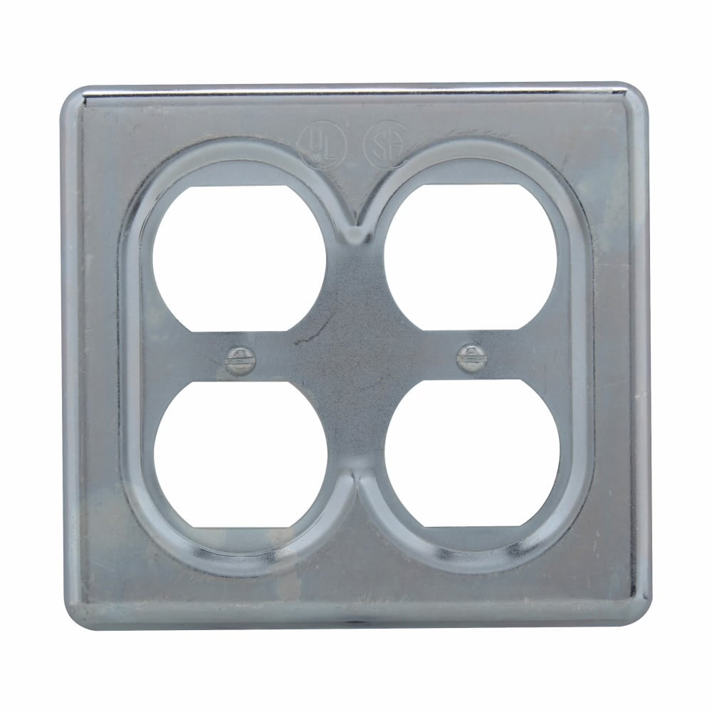S232 Flat Duplex Receptacle Cover, Sheet Steel