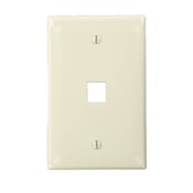 41091-1TN QuickPort Midway Size Wall Plate, 1 Gangs, 3.13 in W x 4.88 in H, Nylon, Light Almond