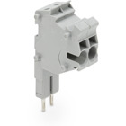 Modular connector for jumper contact slot - Wago (2002 TOPJOB S series) - 2-poles (2P) - for 0.25mm2...4mm2 / for #22AWG...#12AWG - Rated current 24A - Gray color - with Push-in CAGE CLAMP spring connections - Plug-in mounting