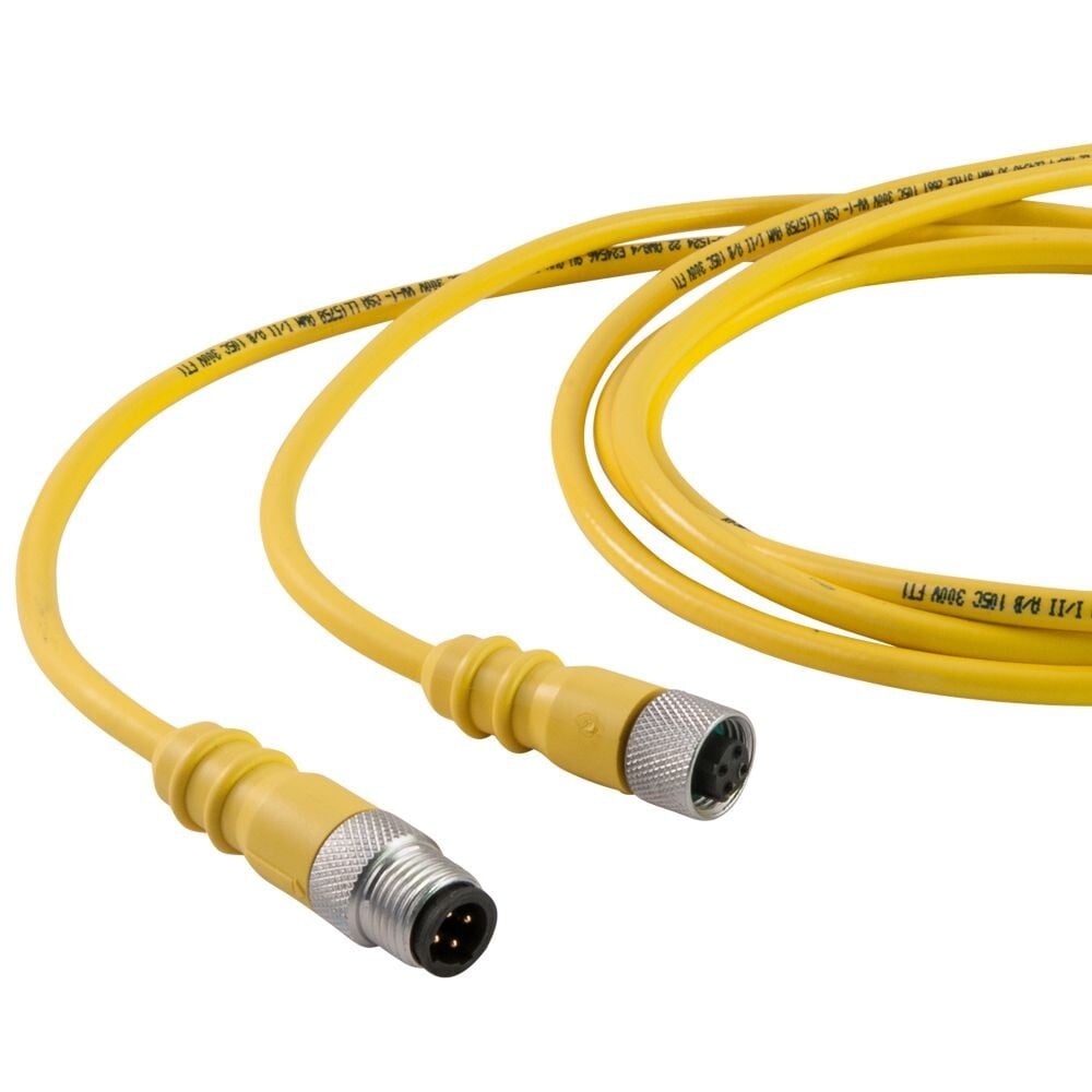 202K0120G Remke Micro-Link Tuff-Link Braided Cable Assembly, Straight Male x Female Connector, 12 ft L Cable, 2 Poles, Dual Key Keyway
